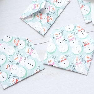 Snowman Mini Love Notes - Set of 15 - Tiny Holiday Cards, Advent Calendar, Elf Notes