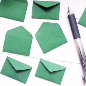 Tiny Envelopes – Emerald Green – 1" x 1.5" Mini Envelopes for Tooth Fairy Notes, Journals & Love Notes
