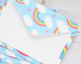 Rainbow Mini Cards – Set of 4 – Colorful Enclosure Notes for Gifts, Party Favors & Love Messages