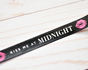 Kiss me at Midnight Washi // 10mm // 5 yards // Kisses // Happy New Year // Decorative Tape // Planner Accessory // Scrapbooking