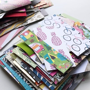 Assorted Scrap Paper Packs - 100 Pieces // Scrapbook Paper // Paper Crafting // Scrap Paper Packs // Patterned Paper Pack // Grab Bag