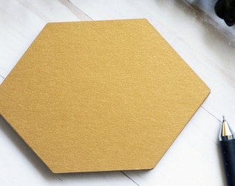 DESTASH - Hexagonal Gold Cutouts - 200+ Hearts // Geometric // Decoration // Scrapbook // Crafting // Journals // Embellish // Ephemera