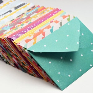 Assorted Mini Cards // Blank Cards // Gift Card Envelopes // Mini Envelopes // Love Notes // Advice Cards // Patterned Envelopes // Favors image 4