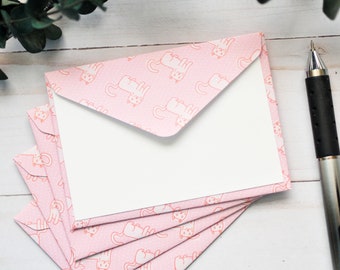 Cat Mini Cards Mini Envelopes Blank Cards Kittens Animal Note Cards Gift Card Holder Cat Lady Love Notes Kitty Cat