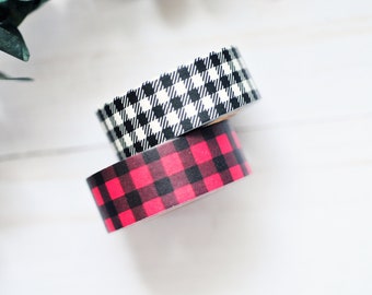 Buffalo Plaid Washi Tape - 2 rolls // Christmas Plaid // Red Plaid // Planner Tape// Tartan // Embellishment // Decoration // Gift Wrapping