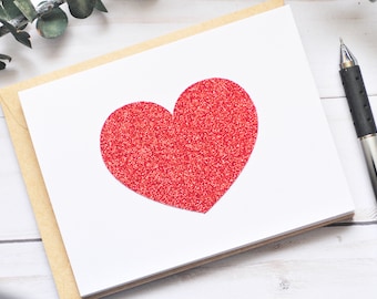 Glitter Heart Mini Cards – Set of 4 - Blank Love Notes for Weddings, Valentine’s, Just Because