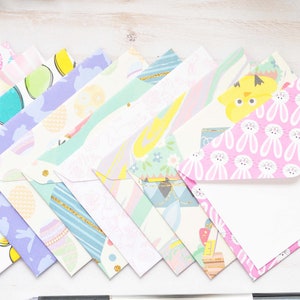 Assortiment de mini-cartes de Pâques - Lot de 10 // Cartes vierges // Enveloppes pour cartes-cadeaux // Cartes panier de Pâques // Cartes de clôture // Scrapbooking