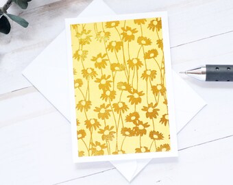 Golden Daisy Mini Cards - Set of 4 // Blank Card // Mini Notes // Mother's Day // Best Wishes // Enclosure Card // Flower Stationery