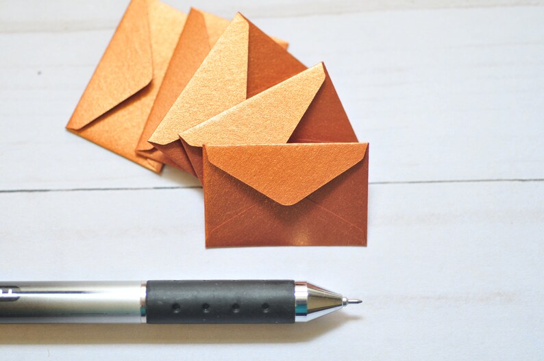 Tiny Envelopes COPPER // 1 inch x 1.5 inch // Tiny Love Notes // Tooth Fairy Note // Decoration // Scrapbook // Paper Crafting // Collage image 6