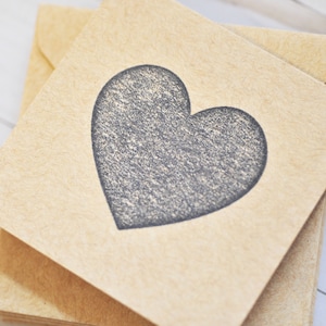 Heart Mini Kraft Cards // Blank Cards // Love You // Enclosure Cards // Party Favors // Valentine&#39;s Day Card // Advice Cards // Packaging