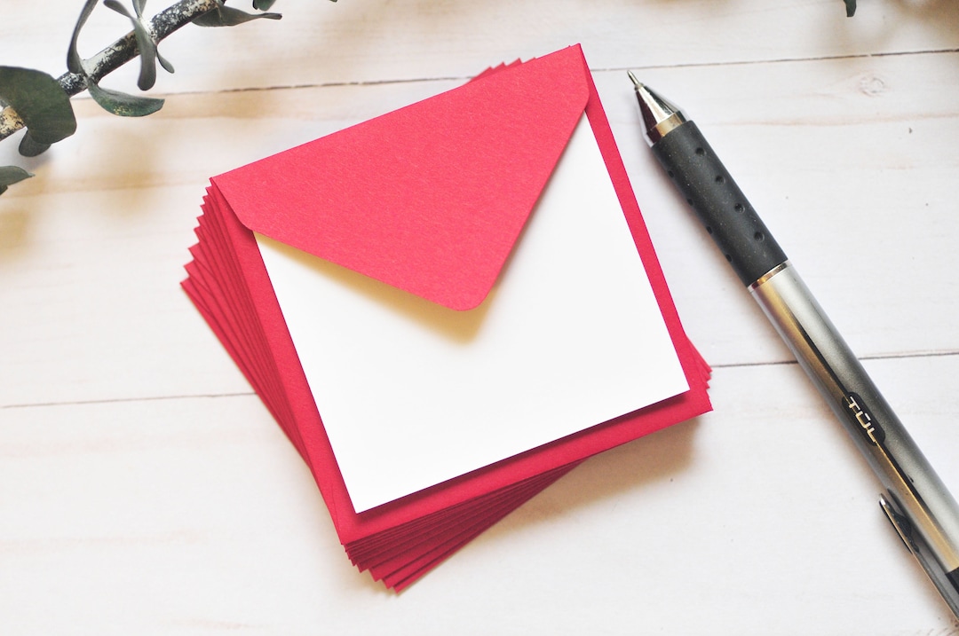 Mini Envelopes - RED – Set of 10 - Card Making, Scrapbooking, Jewelry ...