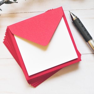 Mini Envelopes - RED // Set of 10 // Blank Cards // Enclosure Cards // Card Making // Scrapbooking // Paper Crafting // Mini Cards