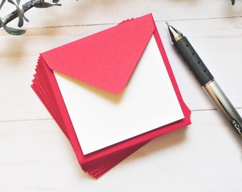 Mini Envelopes - RED – Set of 10 - Card Making, Scrapbooking, Jewelry Packaging & Small Notes