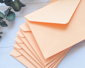 Mini Envelopes-PEACH - Set of 10 // Gift Card Envelope // Blank Cards // Enclosure Cards // Wedding Reception // Keepsake // Advice Cards