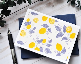 Lemon Note Cards – Set of 4 – Citrus Stationery for Thank You, Love Notes & Thinking of You