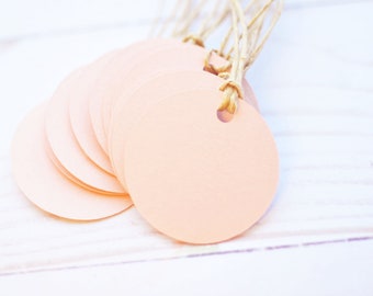 Round Tags - Blush Pink - Set of 50 - Packaging Labels, Favor Tags, Hang Tags for Events & Wrapping