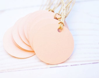 Round Tags - Blush Pink // Set of 50 // Gift Tags // Hang Tags // Gift Wrapping // Packaging // Label // Product Packaging // Favor Tags