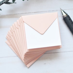 Mini Envelopes - Blush Pink // 2 in x 2 in // Set of 10 // Square Envelope // Business Packaging // Keepsake // Advice Card // Mini Cards