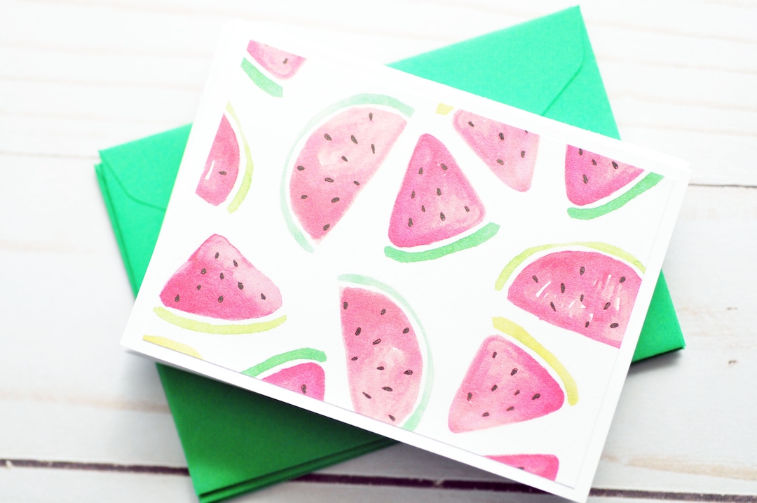 Watermelon Mini Note Cards Set of 4 // Blank Cards // Love Note ...