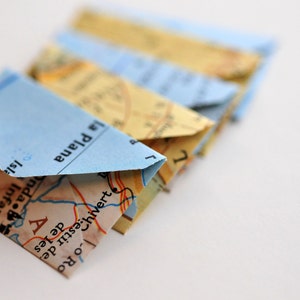 Tiny Map Cards // 1 inch x 1.5 inch // Love Note // Embellishment // Journal Pages // Scrapbooking // Paper Crafting // Travel Journal