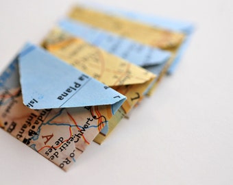 Tiny Map Cards // 1 inch x 1.5 inch // Love Note // Embellishment // Journal Pages // Scrapbooking // Paper Crafting // Travel Journal