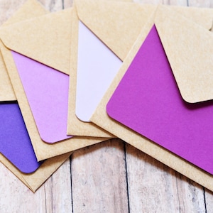 Mini-cartes mauves // Cartes vierges // Nuances de violet // Lot de mini-cartes // Mot d'amour // Carte de conseils // Cadeau de baby shower // Notes de conseils