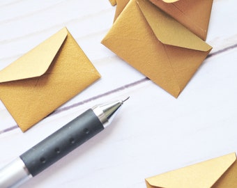 Tiny Envelopes - GOLD // 1 inch x 1.5 inch // Tiny Love Notes // Tooth Fairy Notes // Embellishment // Scrapbooking // Paper Crafting