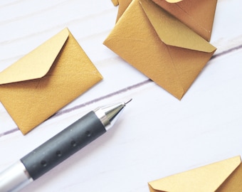 Tiny Envelopes - GOLD - 1x1.5 inch for Love Notes, Scrapbooking, Embellishment & DIY Paper Crafts