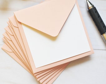 Mini Envelopes - Blush Pink - Set of 10 - Gift Card Envelope, Love Note, Keepsake Envelope, Wedding Guestbook and Advice Card