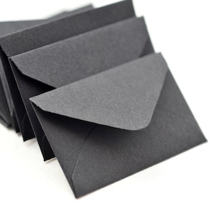 Tiny Envelopes - BLACK // 1 inch x 1.5 inch // Love Notes // Decoration // Scrapbook // Journals // Ephemera // Blank Cards // Planner