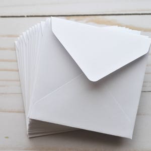 Mini Envelopes White // Set of 10 // Blank Cards // Square Envelopes // Gift Card Envelopes // Love Notes // Mini Note Cards image 3