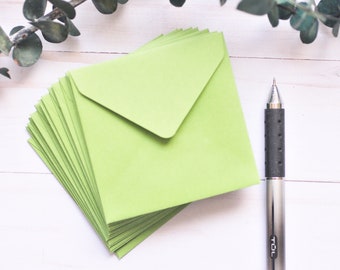 Mini Envelopes - Gumdrop Green // Set of 10 // Apple Green // Enclosure Cards // Love Notes // Gift Card Envelopes // Thank You Note