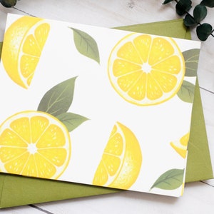 Lot de 4 cartes de correspondance citron / // Cartes vierges // Cartes vierges // Cartes pliées // Fruits // Lettre d'amour // Heure d'été // Limonade // Agrumes