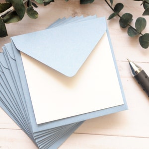 Mini enveloppes - Bleu Wedgewood - Lot de 10 // Cartes vierges // Enveloppes pour cartes-cadeaux // Mot d'amour // Baby shower // Carte-conseil // Livre d'or