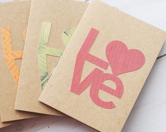 Mini Kraft Love Cards with Envelopes - Small Lunchbox Notes & Cute Gift Enclosure Tags, Set of 10