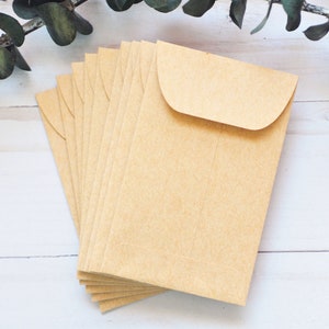 Mini Envelopes Kraft // Set of 10 // Love Notes // Packaging // Paper Crafting // Square Envelopes // Gift Card Envelopes Pocket