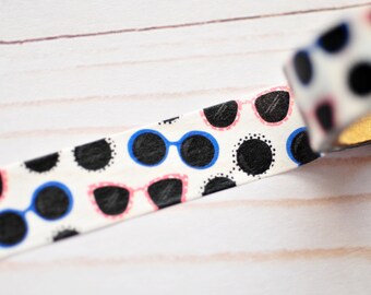 Sunglasses Washi Tape // 15 mm // 5 yards // Summertime // Fashion // Planner Accessory // Journal Pages // Decoration // Packaging