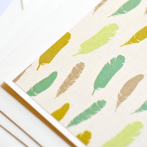 Lot de 6 cartes pour correspondance de plumes vertes // Cartes vierges // Tons de terre // Boho // Sud-Ouest américain // Tribal // Ensemble de papeterie // Carte de remerciement