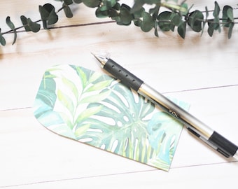Monstera Mini Cards – Set of 10 - Tropical Botanical Envelopes for Gifts & Notes