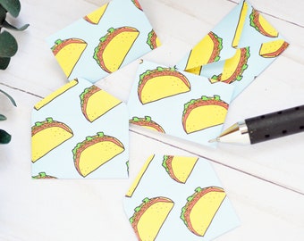 Tiny Taco Love Notes - Set of 10 // 1 inch x 1.5 inch // Blank Cards // Food // Love Notes // Mexican Food // Tiny Cards // Decoration
