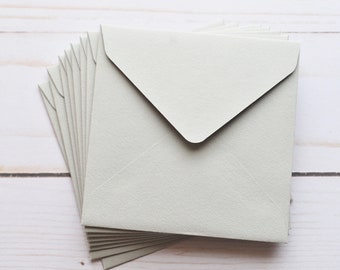 Mini Envelopes - Gray - Set of 10 - 3.5" or 3.25" - Square Envelopes, Business Packaging, Keepsake Envelopes, Advice Card Envelopes