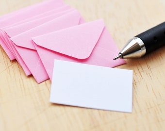 Tiny Envelopes - PINK // 1 inch x 1.5 inch // Love Notes // Tooth Fairy Notes // Decoration // Blank Cards // Journaling // Scrapbooking