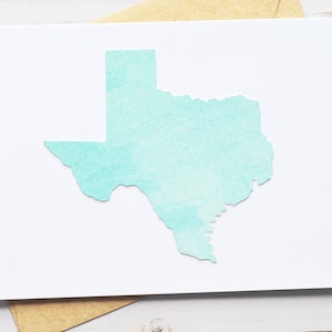 Lot de 4 cartes de correspondance d'États // Aquarelles // Cartes vierges // Cartes de remerciement // Cartes d'État // États-Unis // Je pense à vous