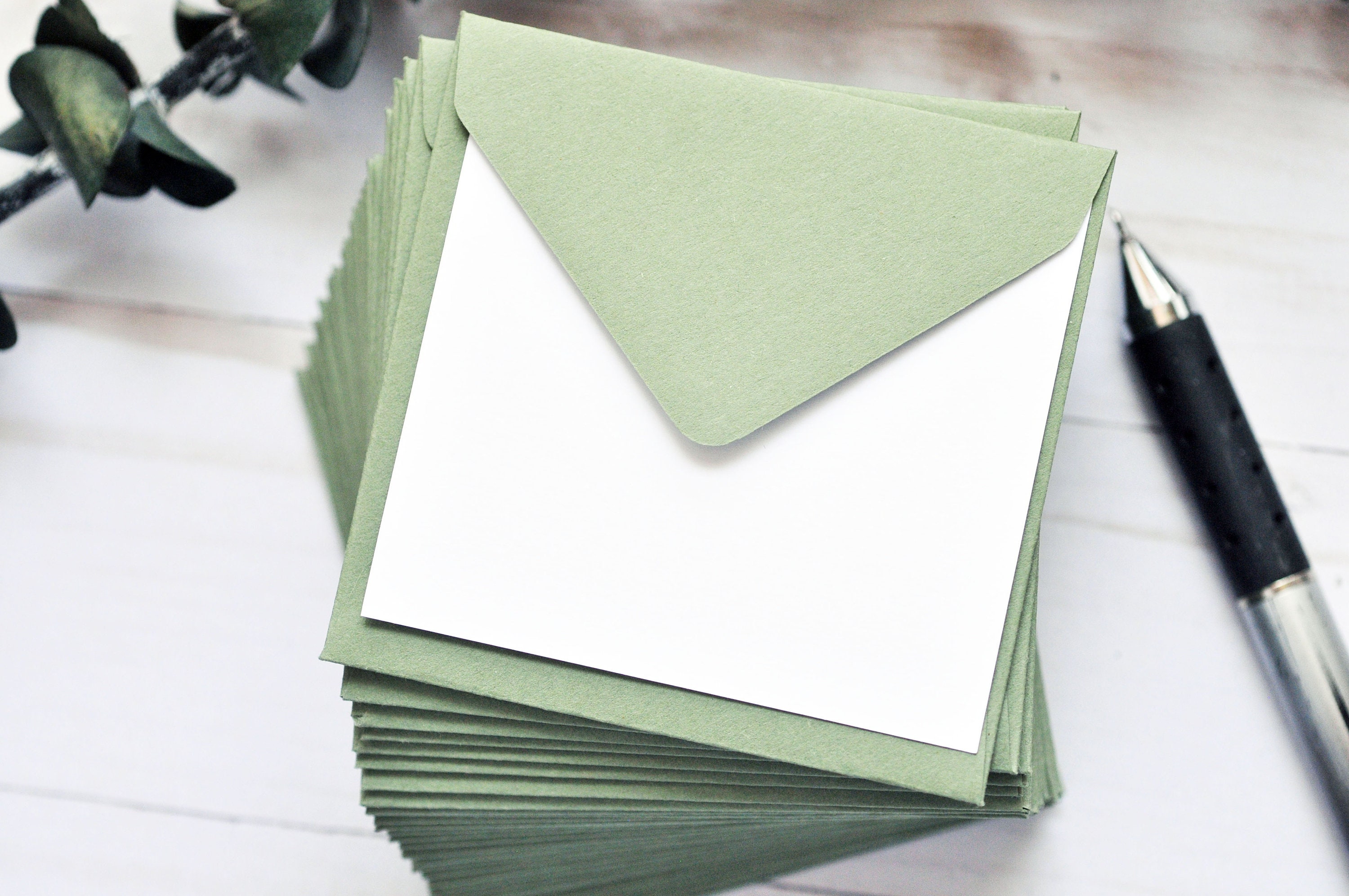 Mini Envelopes – Garden Green - Set of 10 - Thank You Notes, Weddings ...