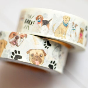 Dog Washi Tape - 2 rolls // 15 mm // 10 yards // Puppy Washi Tape // Animal // Decorative Tape // Embellishment // Planner Accessory