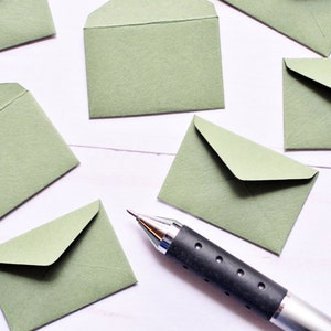 Petites enveloppes - GARDEN GREEN - 2,5 cm x 3,8 cm//petit mot d'amour//décoration/fée des dents//journal d'art/journal de jardin/voyage