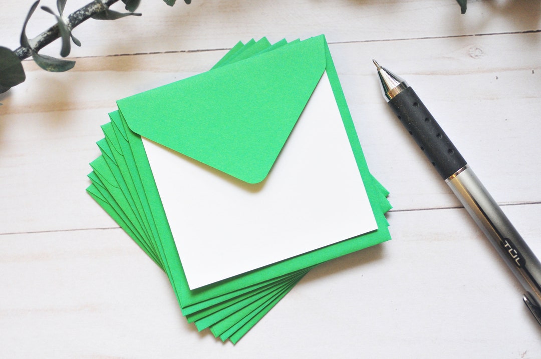 Mini Envelopes - Green // BULK LISTING // Set of 100 // Blank Cards ...
