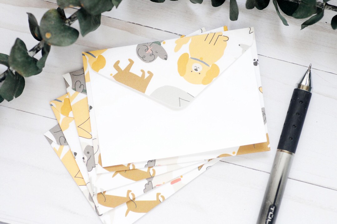 Mini Dog Cards – Set of 4 – Dog‑themed Mini Envelopes for Notes, Gifts ...