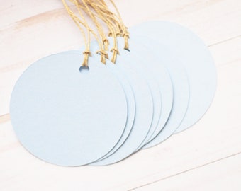 Round Tags - Light Blue // Set of 50 // Gift Tags // Hang Tags // Gift Wrapping // Packaging // Label // Product Packaging // Favor Tags