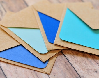 Blue Mini Cards // Blank Cards // Shades of Blue // Mini Card Set // Love Note // Advice Card // Baby Shower Favor // Advice Notes